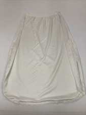 Shadow Line Half Slip Women  s M 28  Long White Nylon Lace Trim Split Sides USA