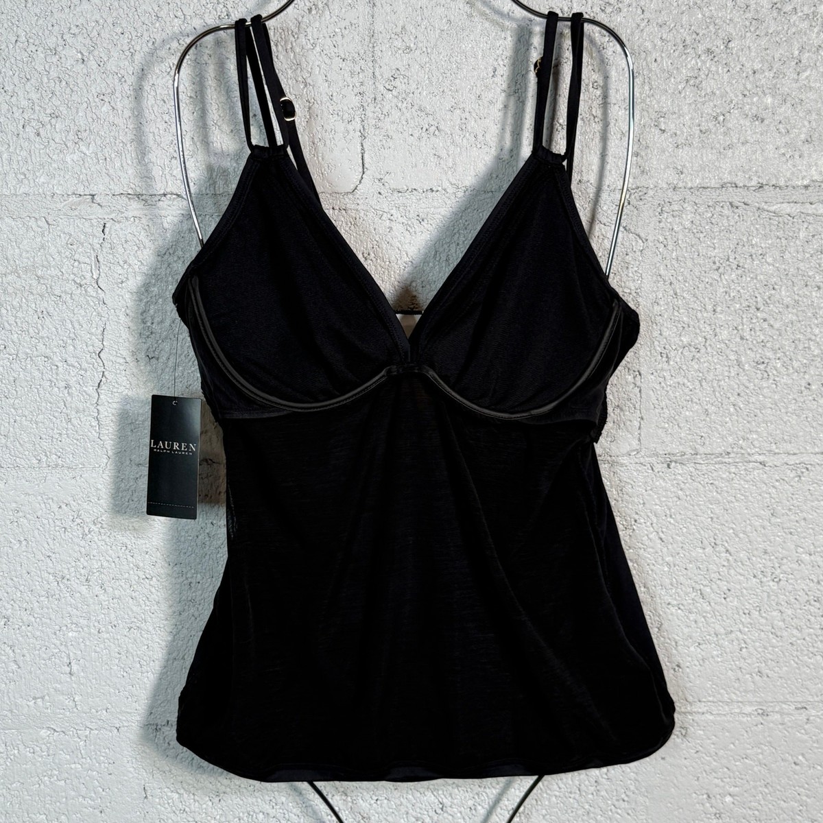 Lauren Ralph Lauren Size 8 Tankini Top Double-Strap Twist-Front