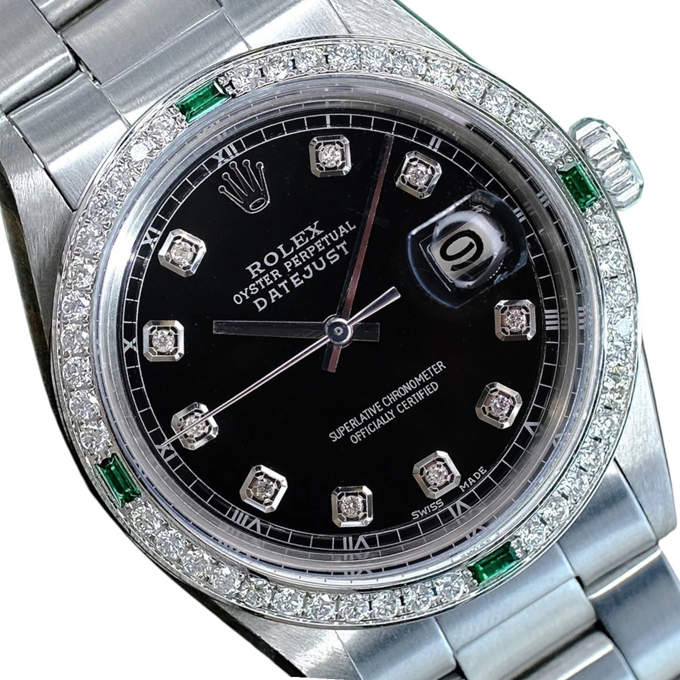 Rolex Datejust Stainless Steel Diamond Emerald