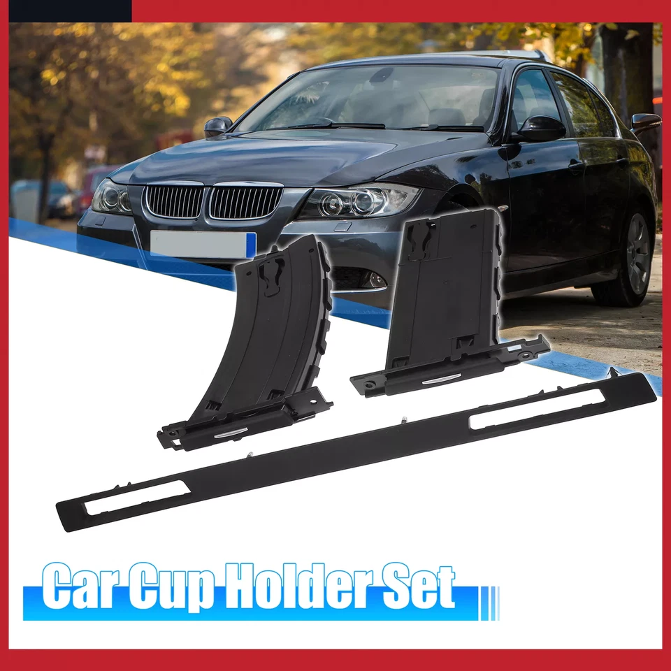 3Pcs Black Dashboard LH & RH Cup Holder Set & Trim Panel for BMW E90 E91 E92 E93 Foto 2 de 4