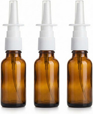 3PCS 5ML Empty Refillable Amber Glass Nasal S...