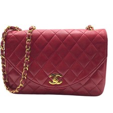 CHANEL Mini Matelass  Red Shoulder Bag Lambskin Gold Hardware Dust Bag OK2500
