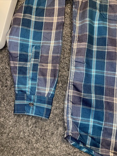 Orvis Shirt Men's Large Multi Blue Plaid Long Sleeve Button Up Super Soft - Picture 6 of 14