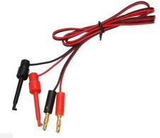 1m Banana Plug to Test Hook Clip Probe Lead Cable Red & Black Pair 4mm Banana UK