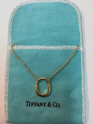 Tiffany & Co. Lock Motif Small Pendant Necklace 18K Yellow Gold