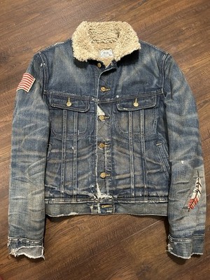 Polo Ralph Lauren M Trucker Denim Jacket Southwestern Eagle