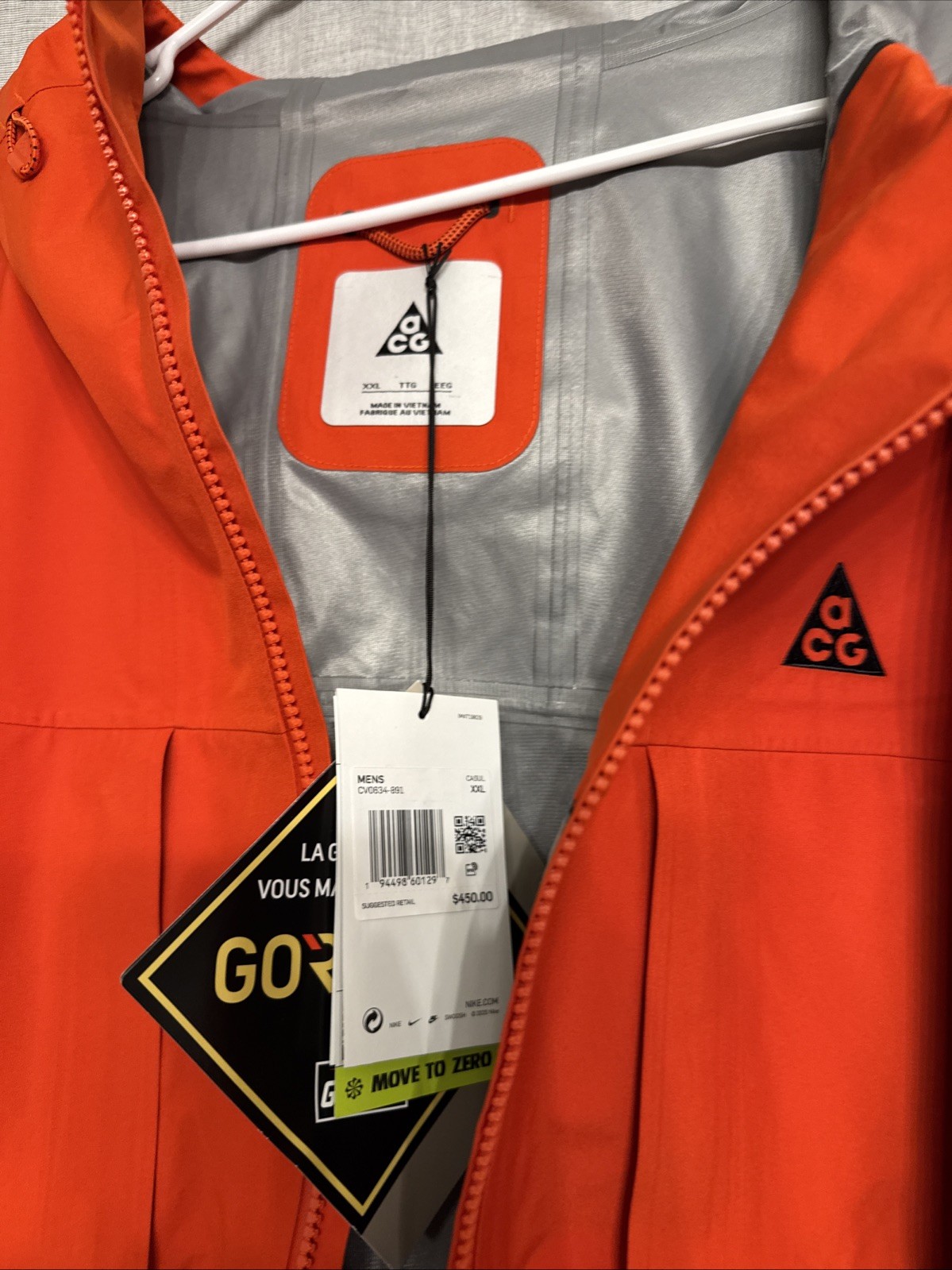 Nike ACG Gore-Tex "Misery Ridge" Men’s Jacket, CV0634-891, Orange, Size XXL image 3