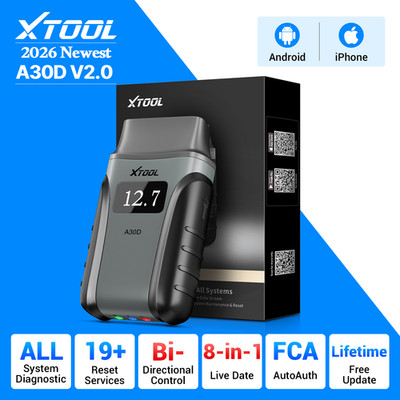 2026 XTOOL A30D V2.0 BT OBD2 Scanner All System Car Diagnostic Tool Free Upgrade