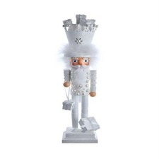 Kurt Adler Hollywoo White King With Gifts Wood Christmas Nutcracker 18 Inch