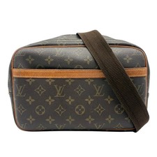 Louis Vuitton Reporter PM Monogram Leather Shoulder Bag Brown USED