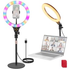 NEEWER 10.5in RGB Ring Light Desktop Stand Phone Holder Bluetooth Remote