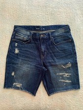 OLD NAVY - cut off blue jean shorts - slim distressed - size Men's 36