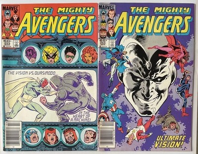Avengers #253 #254 Newsstand! Ultimate Vision Cover! Vision Quest!