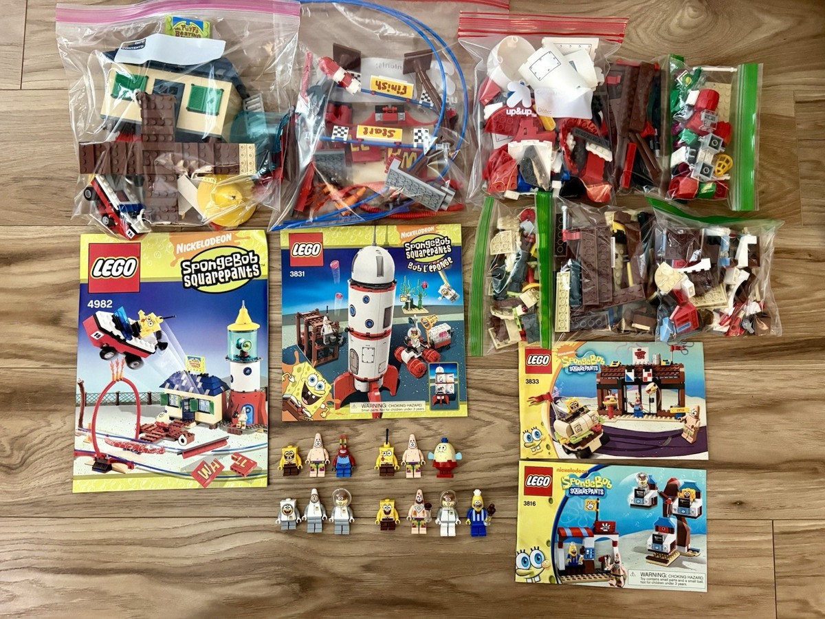 SpongeBob SquarePants Lego Sets 3816, 3833, 3831, 4982 100 
