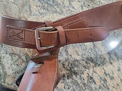 Viking Mexico .22 Cal Cowboy Leather gun holster belt handmade 38