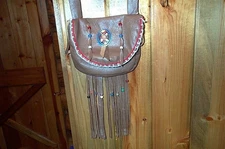 BLACK POWDER, MOUNTAIN MAN, BEAVER TAIL, LEATHER POSSIBLE BAG