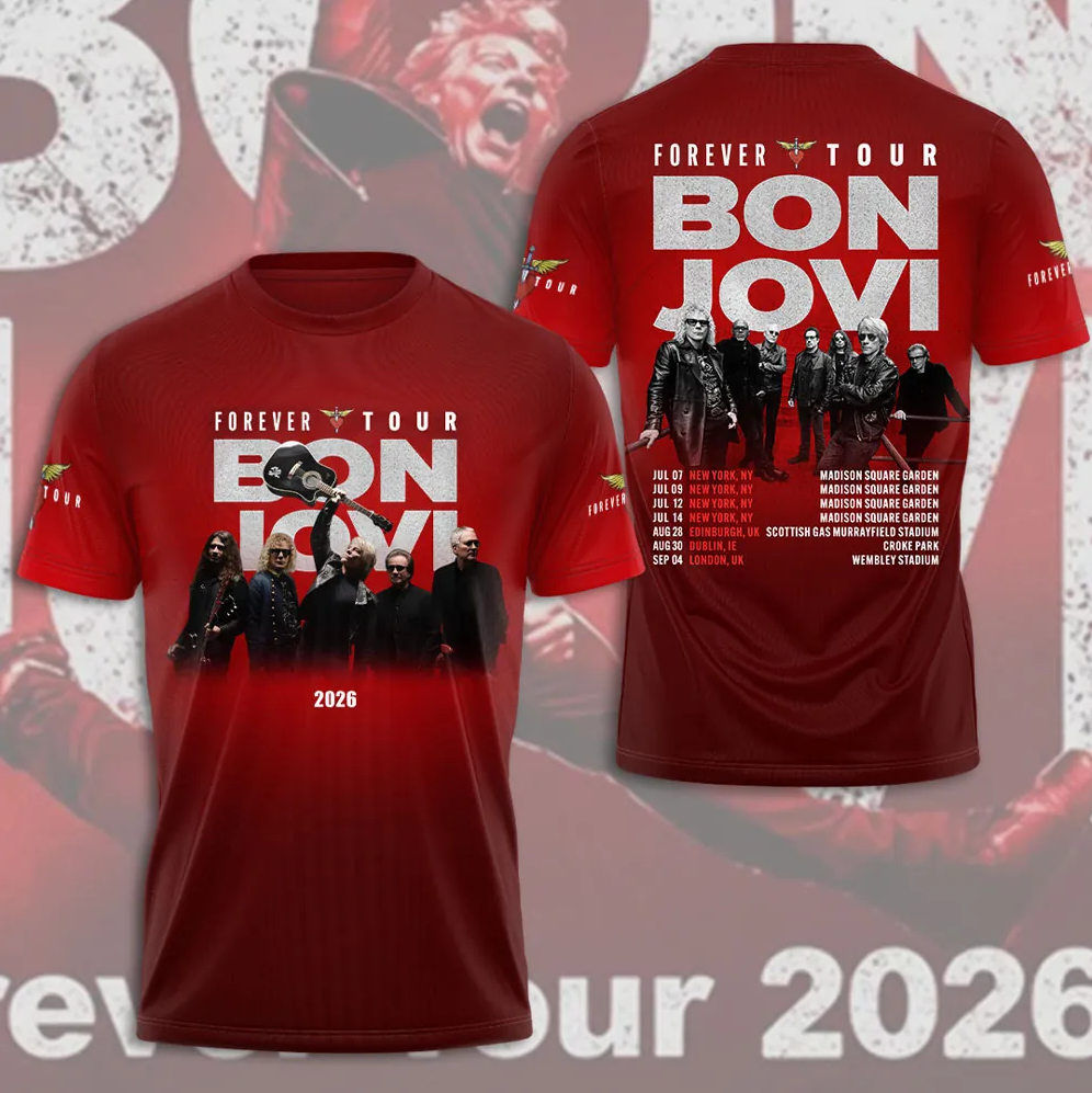 Bon Jovi Forever Tour 2026 T-Shirt AOP 3D S-5XL | eBay