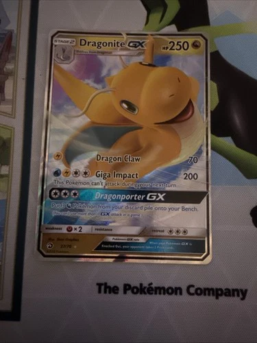 Dragonite GX 37/70 SM Dragon Majesty Holo Ultra Rare Full Art Pokémon TCG NM
