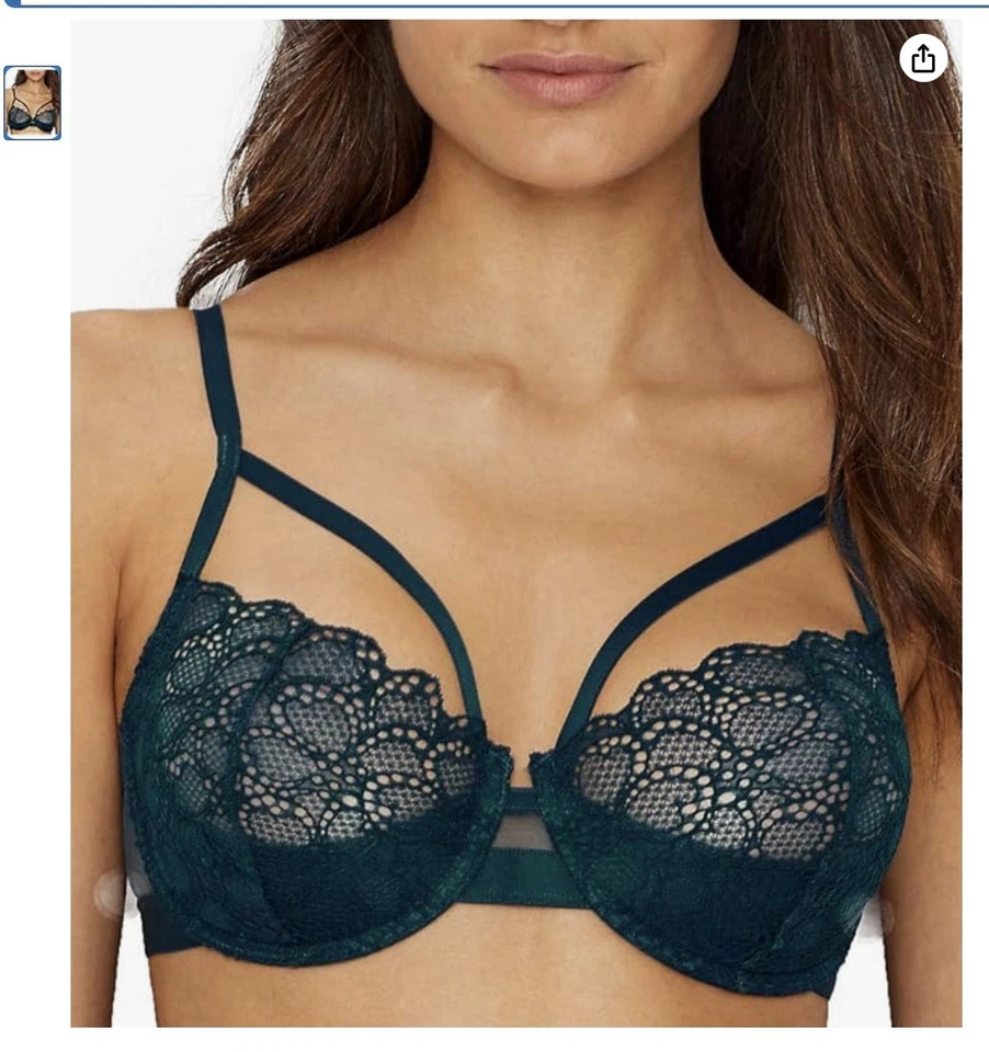 Lot 5 DKNY Wacoal Pour moi? Bras Underwire 34DD 34E Black Burgundy Strapless - Image 4 of 4