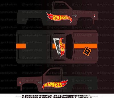 UNIVERSAL Water Slide Decals FOR HOT WHEELS '83 Chevy Silverado a1