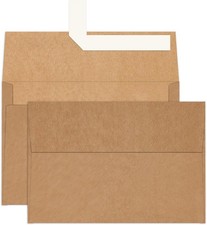 A4 Brown Kraft 4x6 Envelopes Self Seal 100 Pack 4.25 x 6.25 Printable Greeting