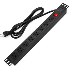 Power Strip Surge Protector Rack-Mount PDU, 8 Right Angle Outlets Wide-Spaced...