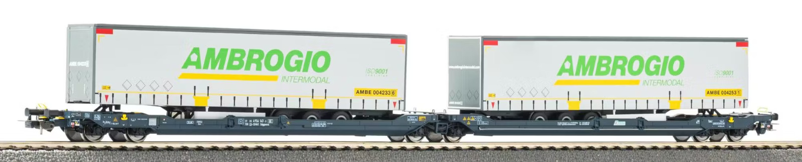 PIKO EXPERT 24635 CEMAT T3000 Intermodal Car W/ Support 2 Trailers HO 1:87