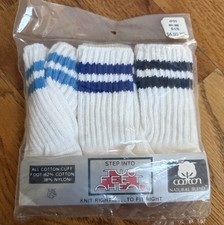 Vintage Cotton Blend Made In USA Tube Socks Size 2t 3t 3 Pair NOS Cute