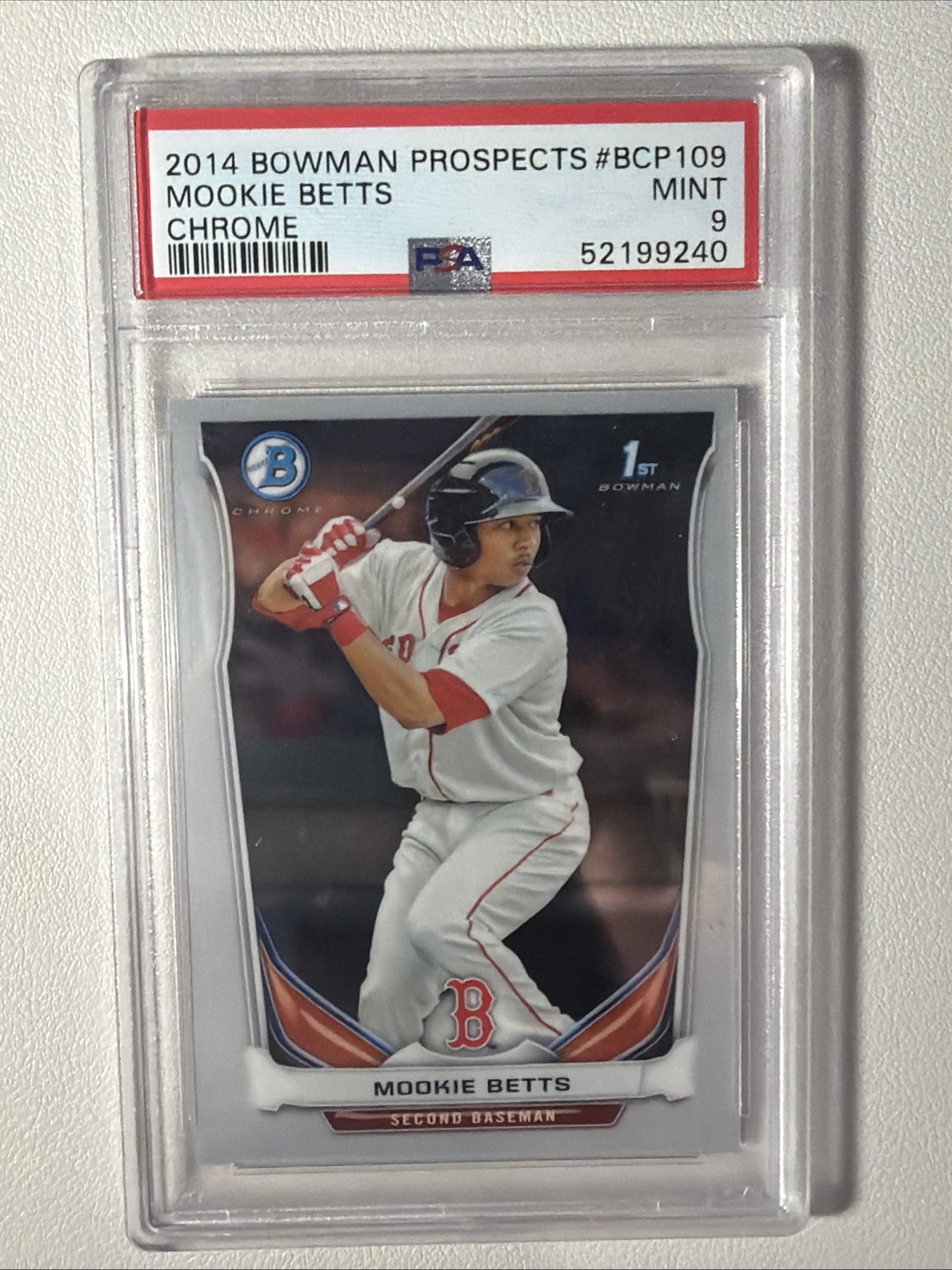2014 Bowman Chrome Prospects Mookie Betts PSA 9 Dodgers Red Sox