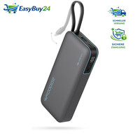 Powerbank 20000Mah 45W USB-C Integriertes Kabel Schnellladefunktion Digitales