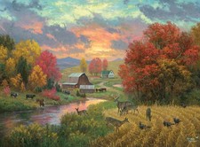 1000 Piece Jigsaw Puzzle - Golden Retreat by Abraham Hunter, Nature Landscape