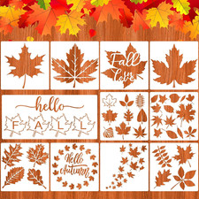 11 Pcs Large Fall Stencils for Door Mats Reusable Thanksgiving Stencils