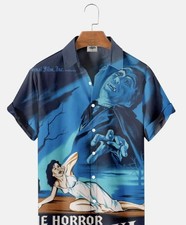 Men's Retro Horror Dracula Shirt  3D Print Gothic Vampire Classic Movie Short