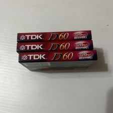 Lot of 3 TDK High Output D 60 New/Sealed BLANK Audio Cassette Tapes IECI/Type I