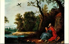 Postcard SC Greenville Bob Jones Collection Elijah Fed by Ravens Painting V166