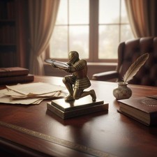 Kneeling Knight Pen Holder Sturdy Stand Knight Pen Holder