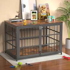 Heavy Duty Dog Crate Furniture 48In, Indestructible Cage for High Anxiety Dogs w