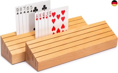 Yellow Mountain Imports Spielkartenhalter aus Massivem Buchenholz - 2er-Set