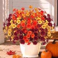 KüNstliche Blumen 16 StüCk Uv-BestäNdig Herbstdeko FüR Outdoor Und InnenräUme
