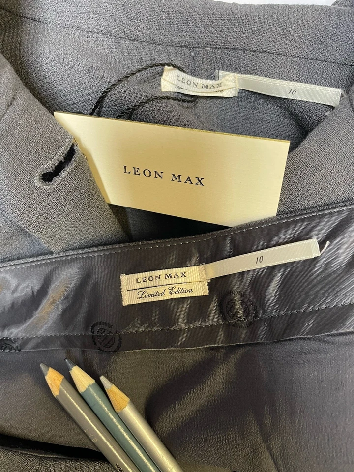 NEW $438 Leon Max Skirt Suit Size 10 Two Piece Set Limited Edition Neston Studio - Image 2 of 4