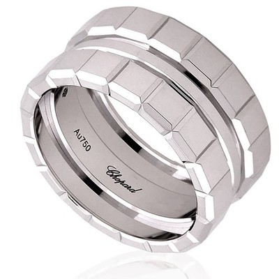 Chopard Ice Cube 18K White Gold Ring, Size 57