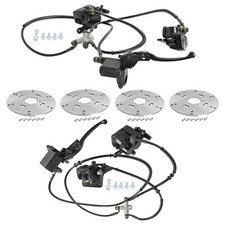 Front Rear Hydraulic Twin Brake Caliper Disc Rotor Kit For Go Kart UTV Quad 4WD