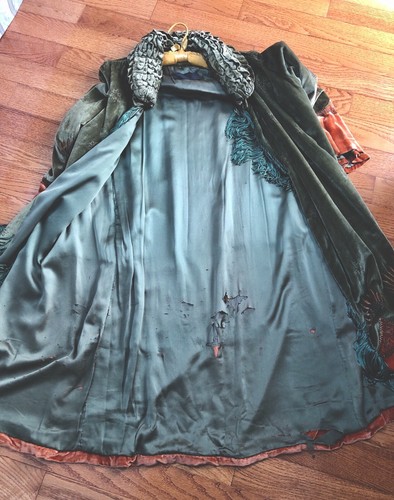 Antique 1920 Agnès Madame Havet COUTURE SILK VELVET Beaded & Bullion OPERA COAT - Picture 18 of 19