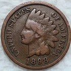 1898 Indian Head Cent Penny 1C - Grade - G/VG - #9044