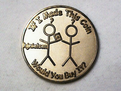hj Nielsen - If I made this Coin - Satin Nickel Finish - New Unactivated Geocoin