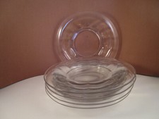 Vintage Lot of 5 Clear Glass Panel Bowls Salad Plates