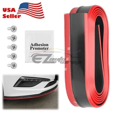 Universal Rubber Front Bumper Lip Red/Black Splitter Chin Spoiler Body Kit Trim