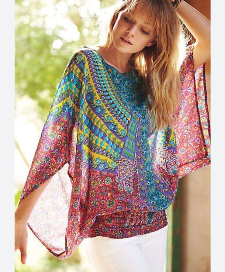 smocked kimono top