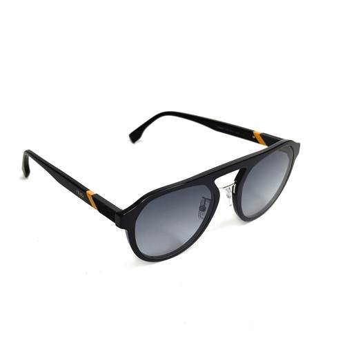 FENDI DIAGONAL 40003 Black Orange Round Logo Unisex Fashion Sunglasses FE40003U - Picture 6 of 11