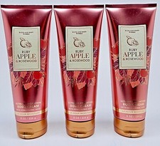 3 BATH  BODY WORKS RUBY APPLE  ROSEWOOD ULTIMATE HYDRATION BODY CREAM 8oz NEW